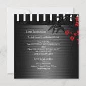 アジア赤フローラ白黒竹30歳の誕生日 招待状 (裏面)