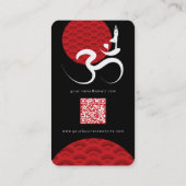 アジア赤日ヨガ&禅モダン書道Omオウム 名刺 (裏面)