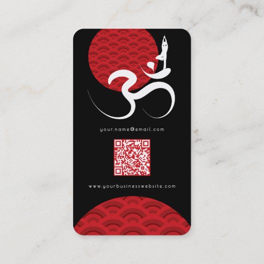 アジア赤日ヨガ&禅モダン書道Omオウム 名刺 (裏面)