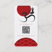 アジア赤日ヨガ&禅モダン書道Omオウム 名刺 (裏面)