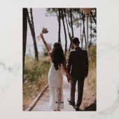 アジア赤金箔写真結婚のサンキューカード 箔招待状 (裏面)