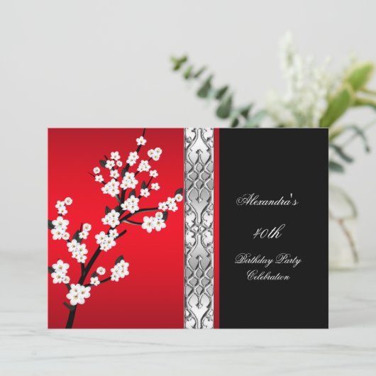 アジア赤黒フローラ白誕生会 招待状 (スタンド正面)