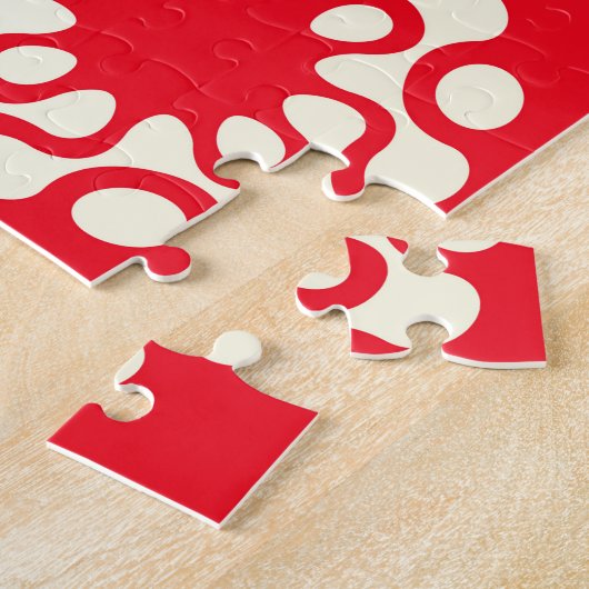 アジア金ゴールド赤モザイク、民族スタイル。 ジグソーパズル (側面)