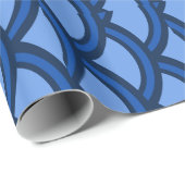 アジア青の波の包装紙 ラッピングペーパー (ロールコーナー)