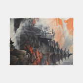 アジア風景美術 フリースブランケット (正面(横))