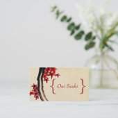 アジア食糧飲食業カード赤のヴィンテージ 名刺 (スタンド正面)