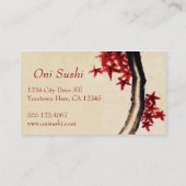 アジア食糧飲食業カード赤のヴィンテージ 名刺 (裏面)