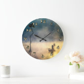 アジア魚釣りオンフォグレイク ラージ壁時計 (ホーム)