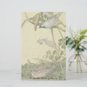 アジア鳥の野生の花によっては生息地の文房具が開花します 便箋 (スタンド正面)