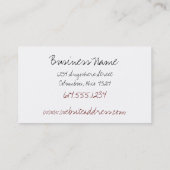 アジア黒くか白い花柄の名刺 名刺 (裏面)