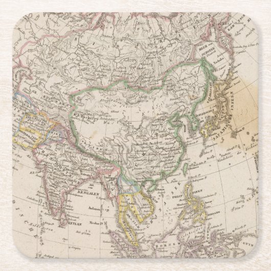 アジア13 スクエアペーパーコースター (正面)