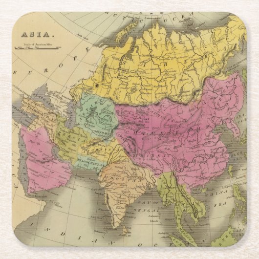 アジア8 スクエアペーパーコースター (正面)