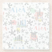 アジア|の記号パターン ガラスコースター (裏面)