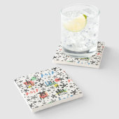 アジア|の記号パターン ストーンコースター (横)