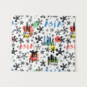 アジア|の記号パターン タペストリー (正面(横))