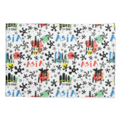 アジア|の記号パターン 枕カバー (裏面-左)