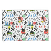 アジア|の記号パターン 枕カバー (正面右)