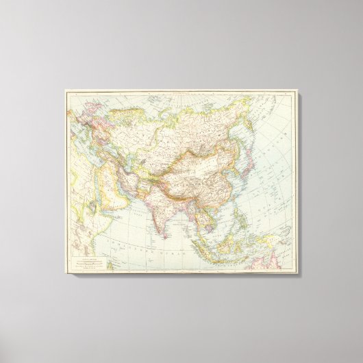アジア – アジアの地図 キャンバスプリント (正面)