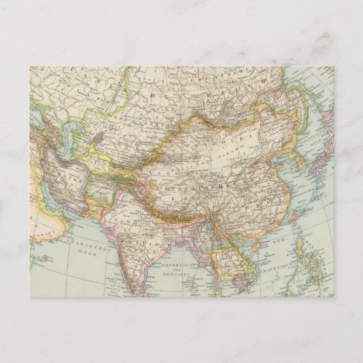 アジア – アジアの地図 ポストカード (正面)