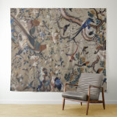 アジア，アンティーク，絹，絵画s,自然，鳥，ヴィンテージ,c タペストリー (インサイチュ(横))