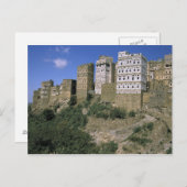 アジア、イエメン、アル・ハッジャラ。建物とだけ ポストカード (正面/裏面)