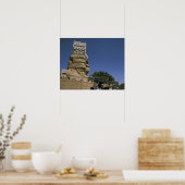 アジア、イエメン、ワディダール。ロックパレスまたはダルアル ポスター (キッチン)