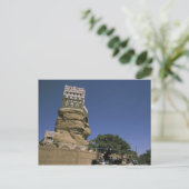 アジア、イエメン、ワディダール。ロックパレスまたはダルアル ポストカード (スタンド正面)