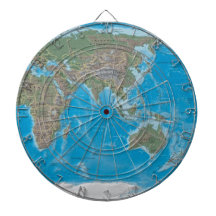 アジア、オーストラリアおよび世界地図のダート盤