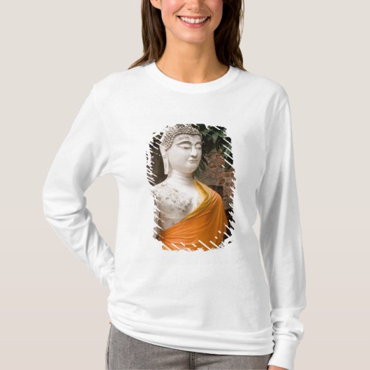 アジア、タイ王国、シャム、アユタヤの仏陀 Tシャツ (正面)