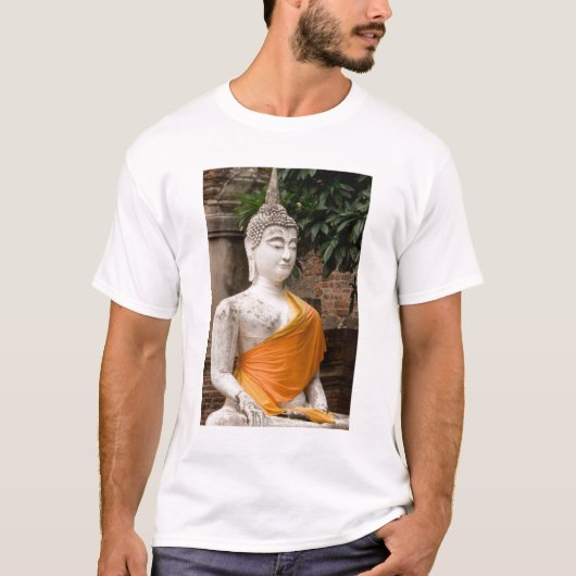 アジア、タイ王国、シャム、アユタヤの仏陀 Tシャツ (正面)