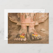 アジア・タイ、スコータイ、仏の足 ポストカード (正面/裏面)