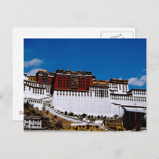 アジア、チベット、ラサ、ポタラ宮アカレッド2 ポストカード (正面/裏面)