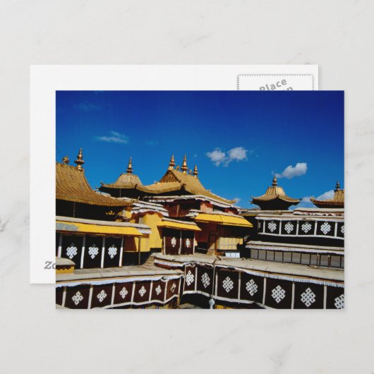 アジア、チベット、ラサ、ポタラ宮アカレッド ポストカード (正面/裏面)