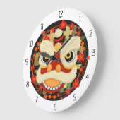 アジア・ドラゴン ラージ壁時計 (傾斜)