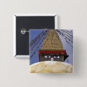 アジア、ネパール、カトマンズ。ブッダナス·ストゥーパ。2 缶バッジ (正面&裏面)