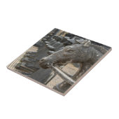 アジア、ベトナム。イチジクと馬の像 タイル (側面)