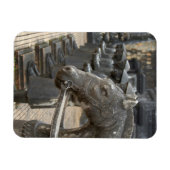 アジア、ベトナム。フィギュアと馬像 マグネット (横)