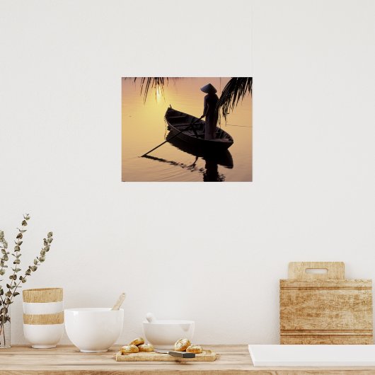 アジア、ベトナム、メコンデルタ、カントー。夕べ ポスター (キッチン)