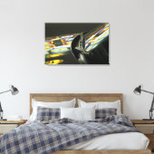 アジア、マレーシア、メラカ。車のネオン反射 キャンバスプリント (インサイチュ (寝室))