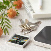 アジア、マレーシア、メラカ。車のネオン反射 キーホルダー (側面)