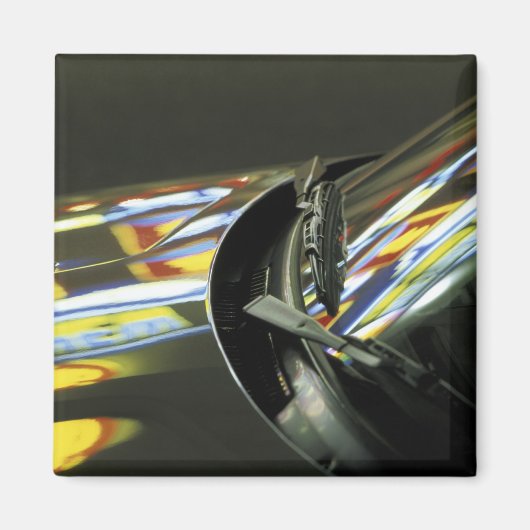 アジア、マレーシア、メラカ。車のネオン反射 マグネット (正面)