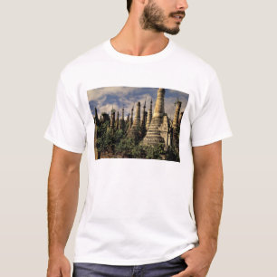 アジア、ミャンマー、インレー湖。古代の遺跡 Tシャツ
