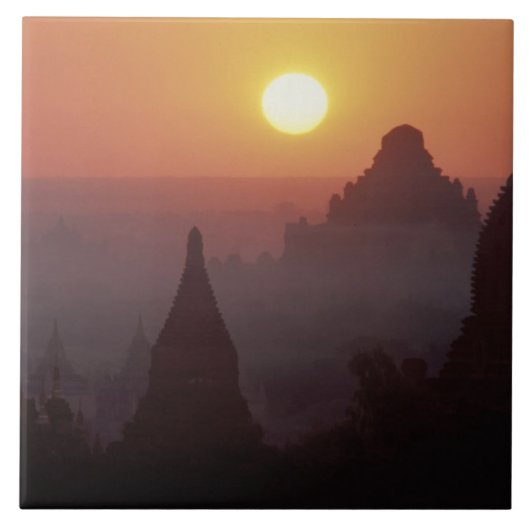 アジア、ミャンマー、(バガ異教のン)寺院 タイル (正面)