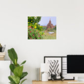 アジア、ミャンマー（ビルマ）、バガン(異教の)。牛 ポスター (ホームオフィス)