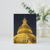 アジア、ミャンマー、ヤンゴン、仏教寺院 ポストカード (スタンド正面)