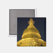 アジア、ミャンマー、ヤンゴン、仏教寺院 マグネット (正面/裏面)