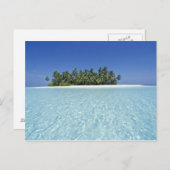 アジア、モルディブ、アリ環礁、無人島 ポストカード (正面/裏面)
