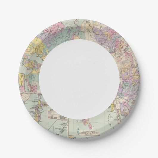 アジア·ユーロパ·アトラス·アジア·ヨーロッパ地図 ペーパープレート (正面)