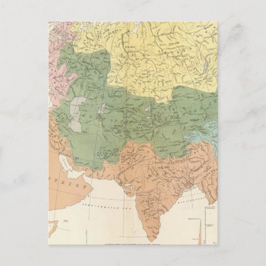 アジア、ヨーロッパの河川系 ポストカード (正面)