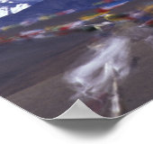 アジア、中国、チベット、タングラパス。祈りの言葉フラグ、 ポスター (角)